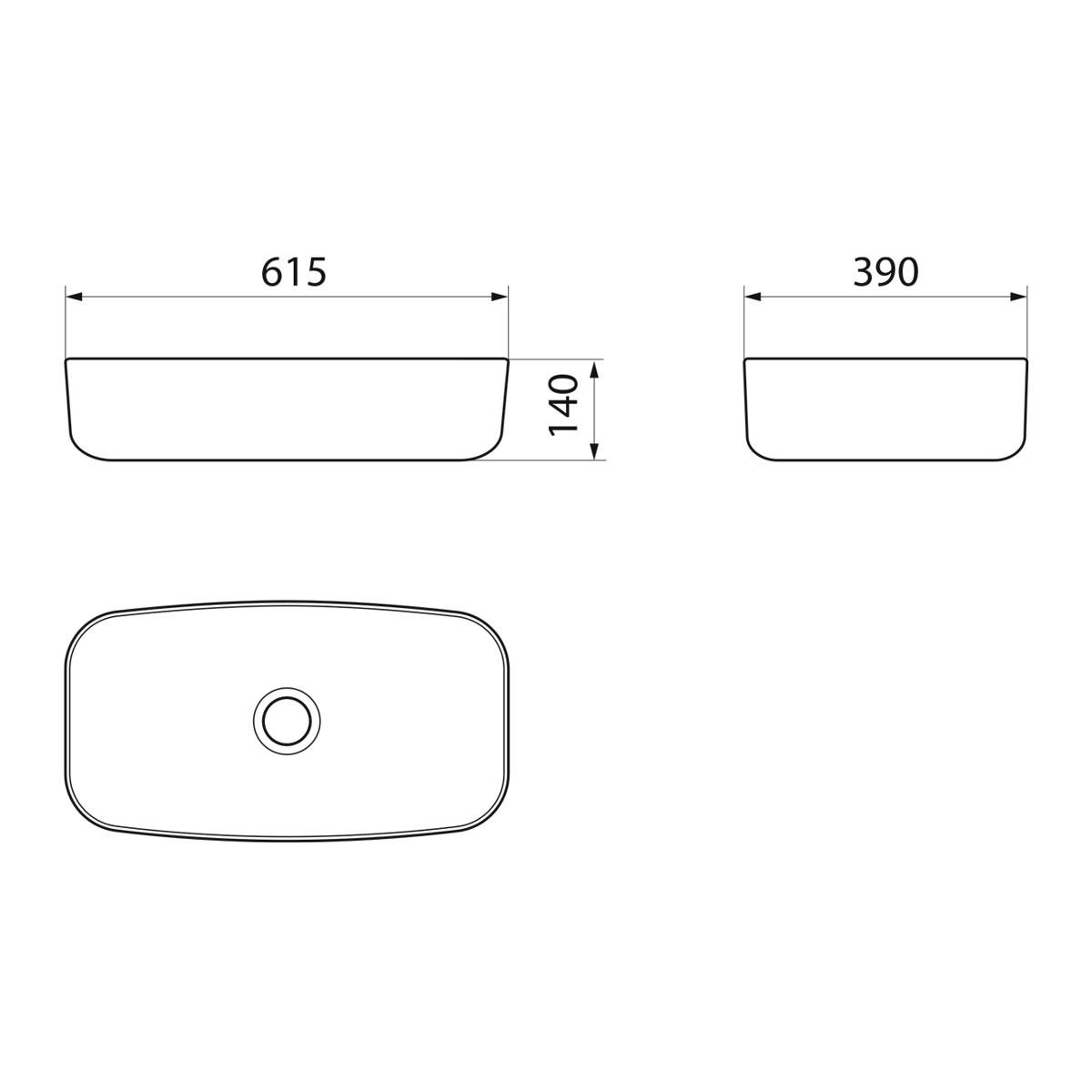 Умывальник накладной, овальный Point Веста 62, PN43702WB