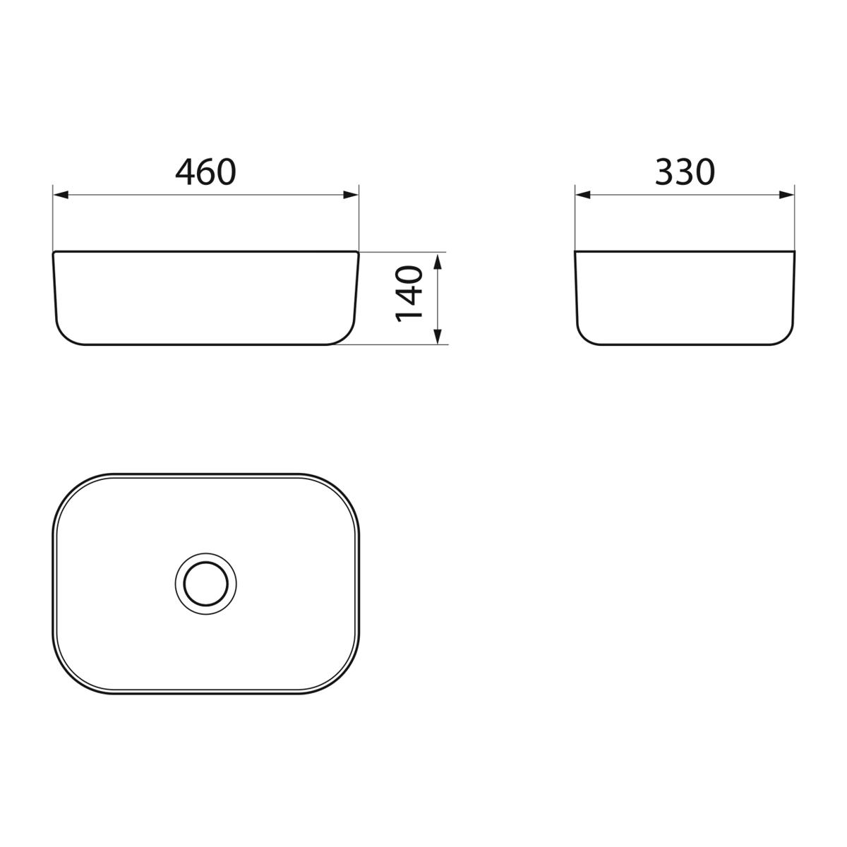 Умывальник накладной, прямоугольный Point Венера 46, PN43073WB