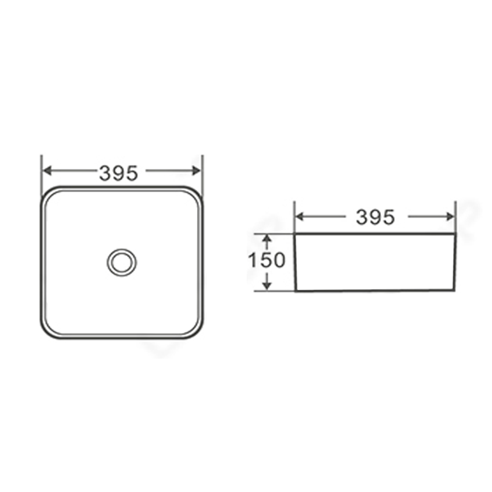 Умывальник накладной, квадратный Point Омега 40, PN43903